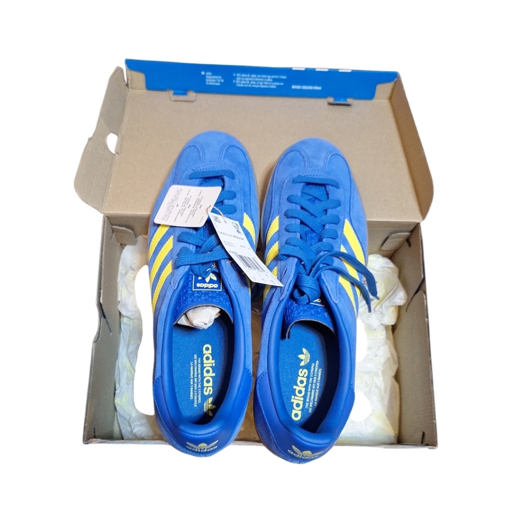 Adidas Indoor Gazelle Size 10.5W/11.5 M Blue/Yellow NWT NIB - Picture 7 of 12